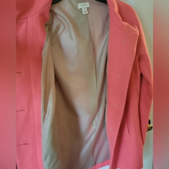 J. Crew Cocoon Coat Italian Stadium Cloth Wool Blend Coral Pink Size 0 - Picture 2 of 9